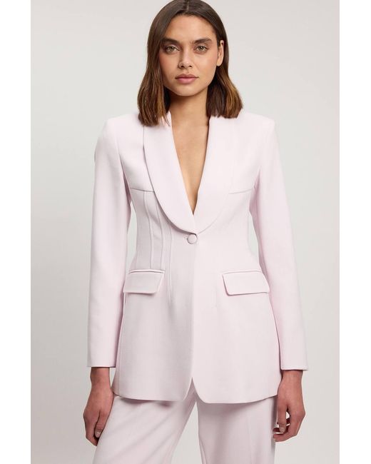 Karen Millen Gray Compact Stretch Single Breasted Blazer