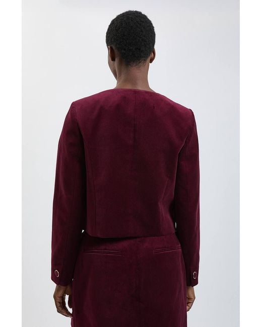 Karen Millen Tailored Velvet Collarless Jacket