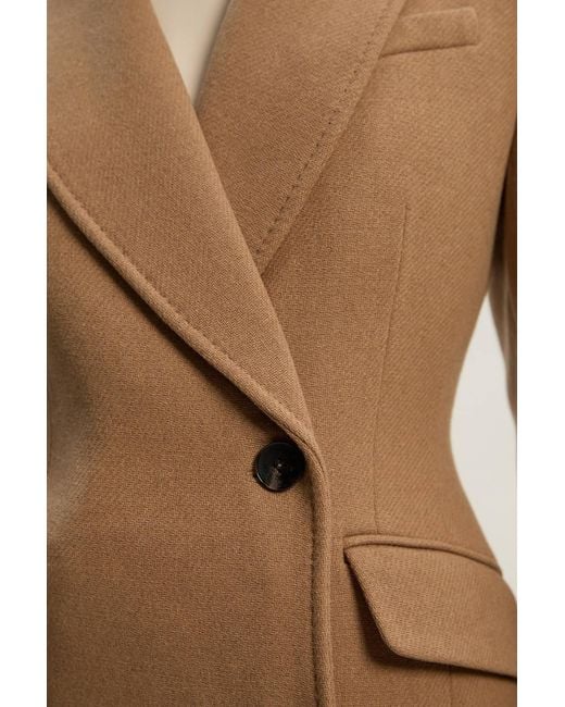 Karen Millen Natural Forever Wool Blend Tailored Fitted Maxi Coat