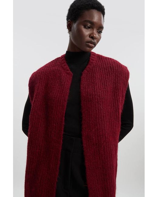 Karen Millen Red Cosy Knit Waistcoat Top