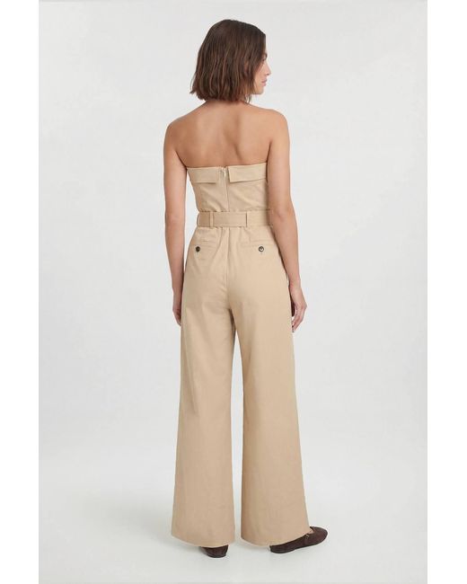 Karen Millen Brown Tailored Cotton Trench Bandeau Jumpsuit