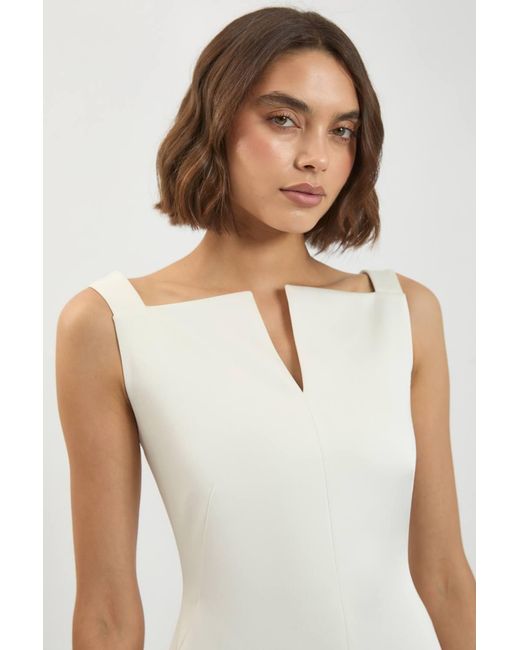 Karen Millen White Tailored Satin Clean Maxi Dress
