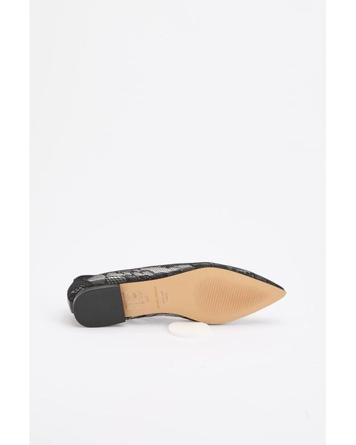 Karen Millen White Lace Ballet Flat Shoe