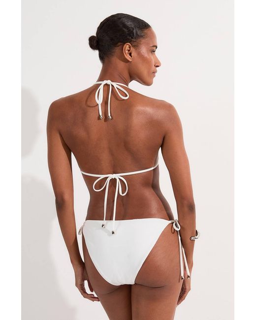 Karen Millen Brown Hardware Detail Tie Side Bikini Bottoms