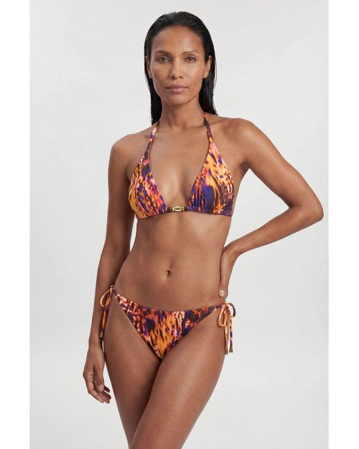 Karen Millen Multicolor Abstract Animal Bikini Top
