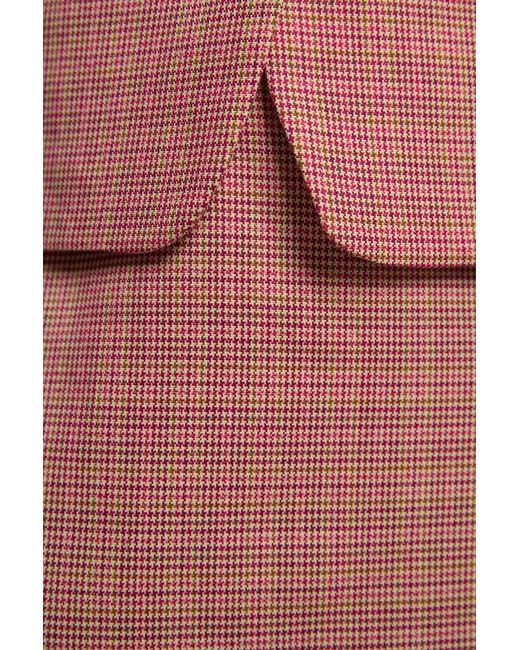 Karen Millen Petite Tailored Check Pencil Midi Skirt