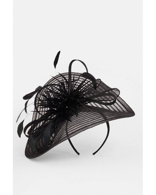Karen Millen Black Feather Detail Fascinator