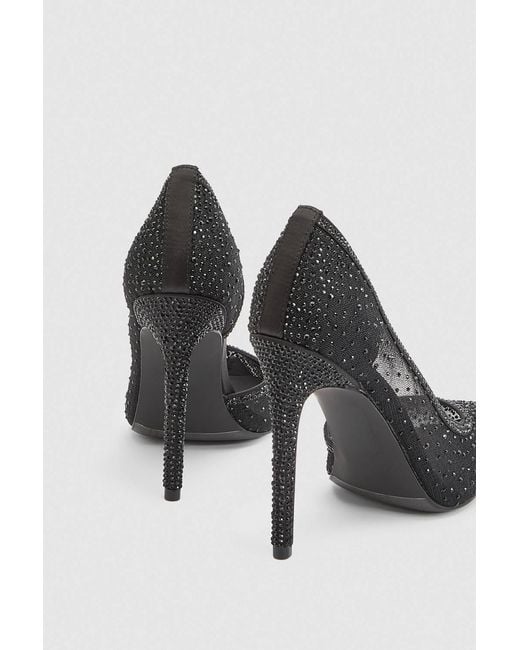 Karen Millen White Crystal Embellished Stiletto Heeled Shoe