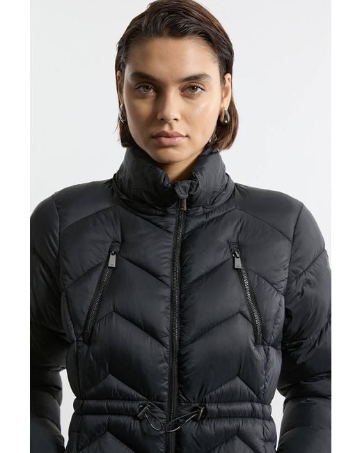 Karen Millen Black Lightweight Knee Length Packable Coat