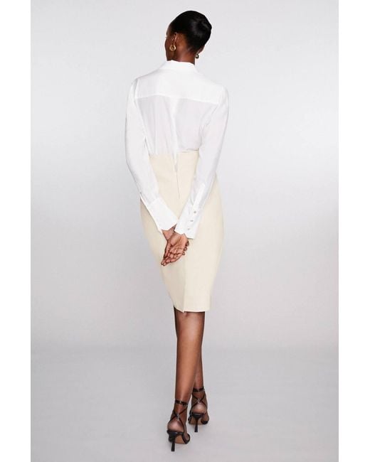 Karen Millen Natural Forever Leather Signature Pencil Skirt