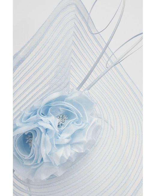 Karen Millen Blue Asymmetric Disk Flower Detailed Fascinator