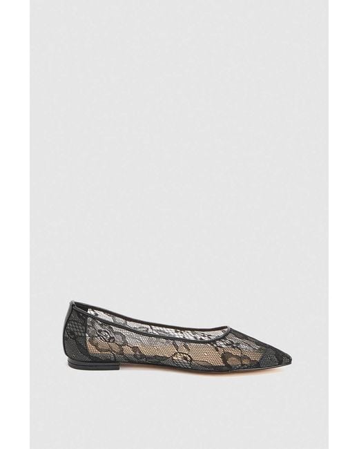 Karen Millen White Lace Ballet Flat Shoe