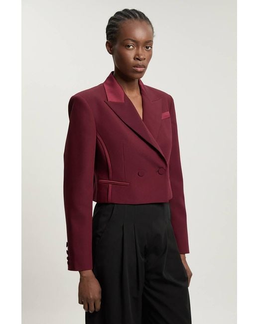 Karen Millen Satin Back Crepe Tailored Jacket