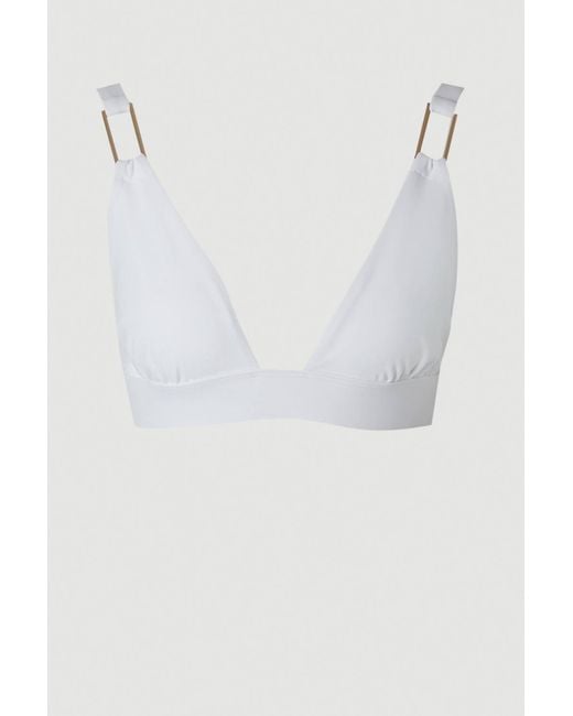 Karen Millen White Trim Detail Bikini Top