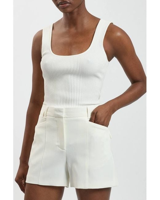 Karen Millen White Compact Stretch Tailored Shorts