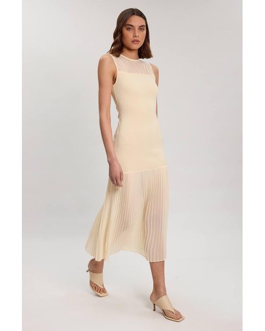 Karen Millen White Figure Form Woven Bandage Mix Dress