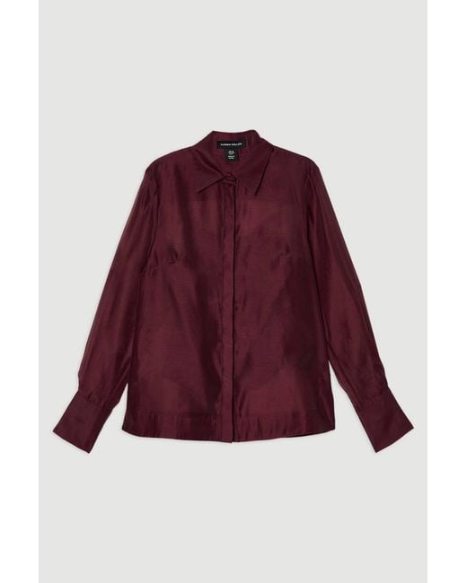 Karen Millen Purple Organdie Woven Shirt
