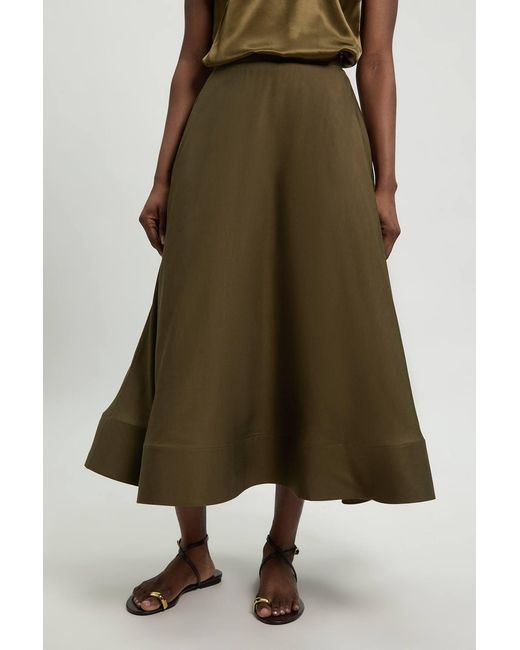 Karen Millen Green Viscose Linen Woven Prom Skirt