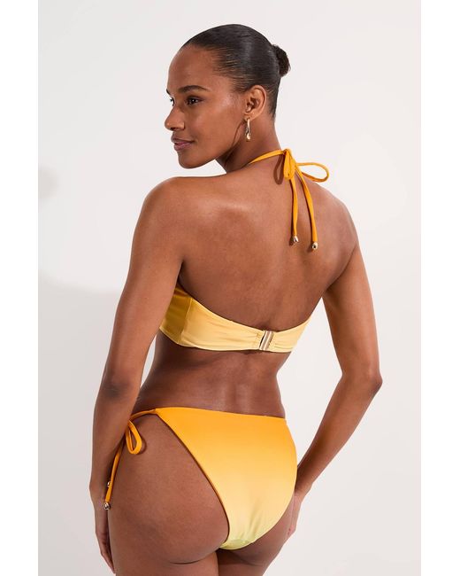 Karen Millen Orange Slinky Ombre Tie Side Bikini Bottoms