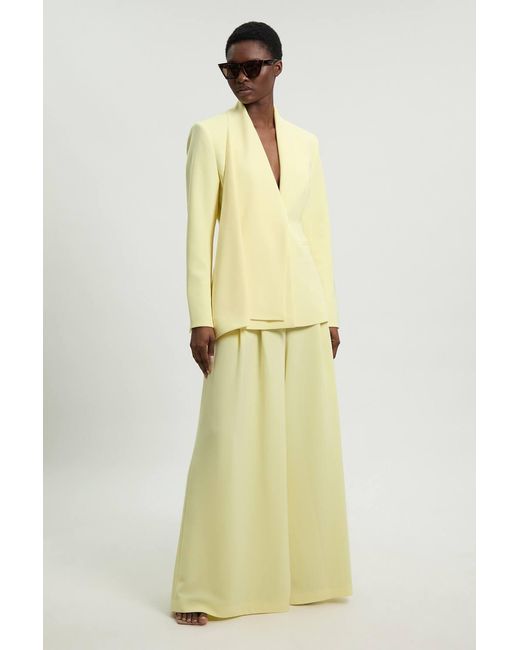 Karen Millen Yellow Soft Tailored Single Breasted Blazer