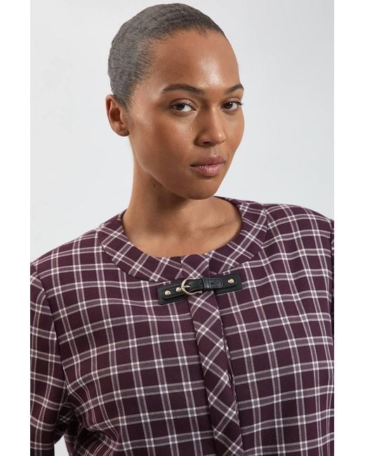 Karen Millen Plus Size Check Trim Contrast Tailored Jacket