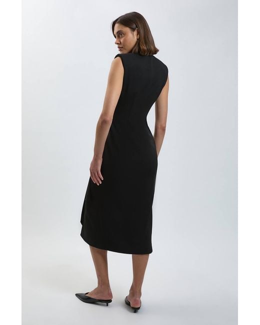 Karen Millen Black Trim Tailored Midi Pencil Dress