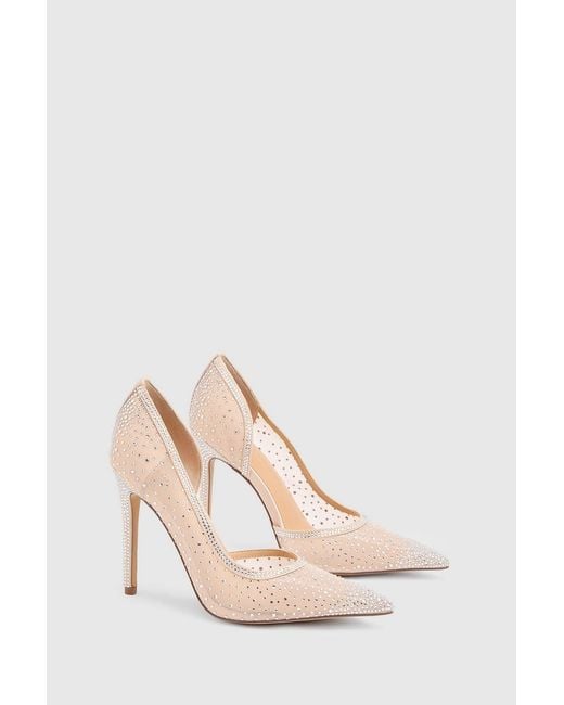Karen Millen White Crystal Embellished Stiletto Heeled Shoe