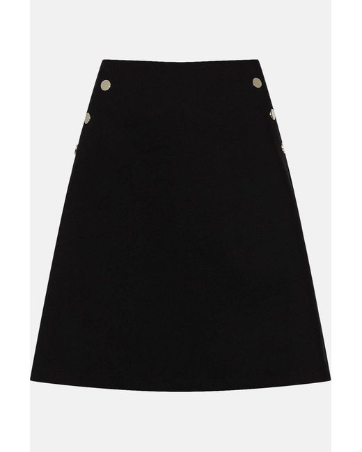 Karen Millen Black Essential Techno Woven Skirt