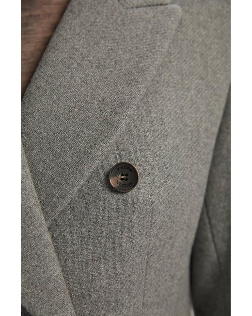 Karen Millen Gray Wool Double Breasted Tailored Maxi Coat