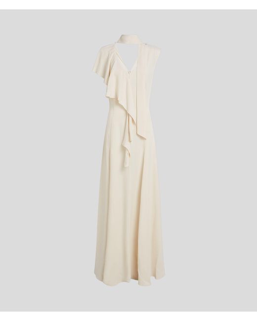 Karl Lagerfeld Natural Ruffle-Detail Dress