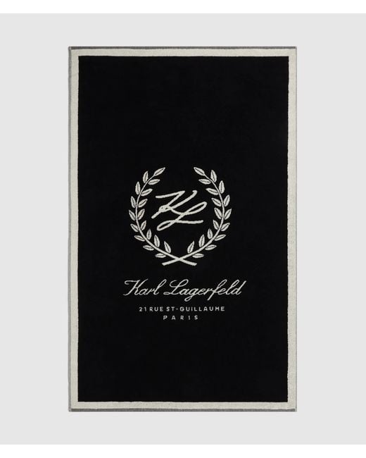 Karl Lagerfeld Black Crest Beach Towel