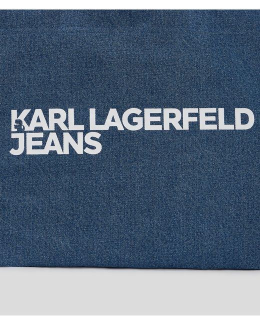 Karl Lagerfeld Blue Logo Denim Shopper