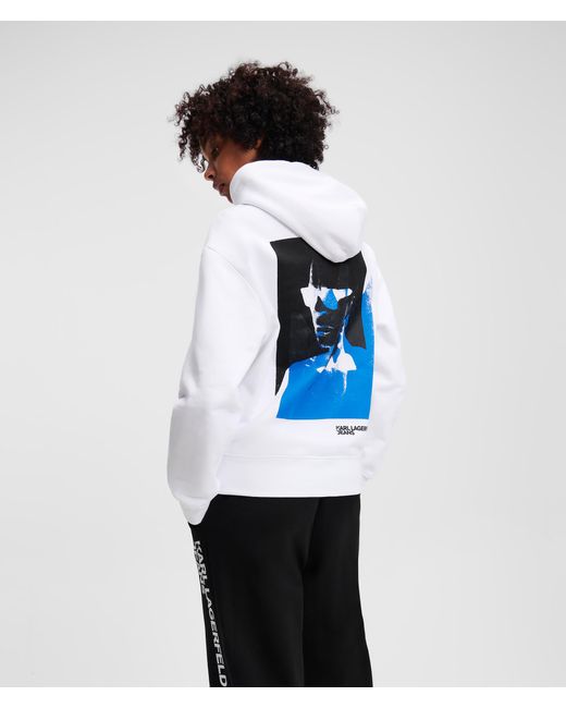Sweat À Capuche Détendu À L'effigie De Karl Karl Lagerfeld en coloris Blue