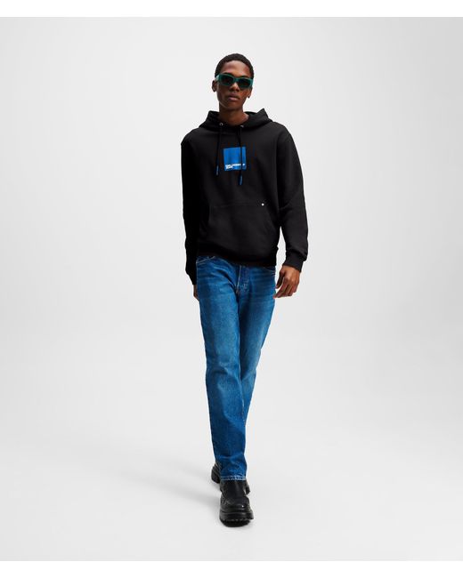 Karl Lagerfeld Klj Kapuzenpullover Mit Box-Logo, Mann, Größe in Blue für Herren