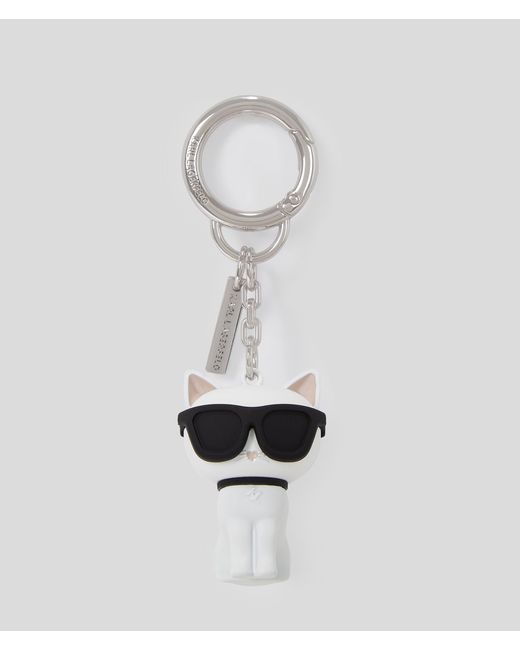 Karl Lagerfeld White K/ikonik 3d Choupette Keychain