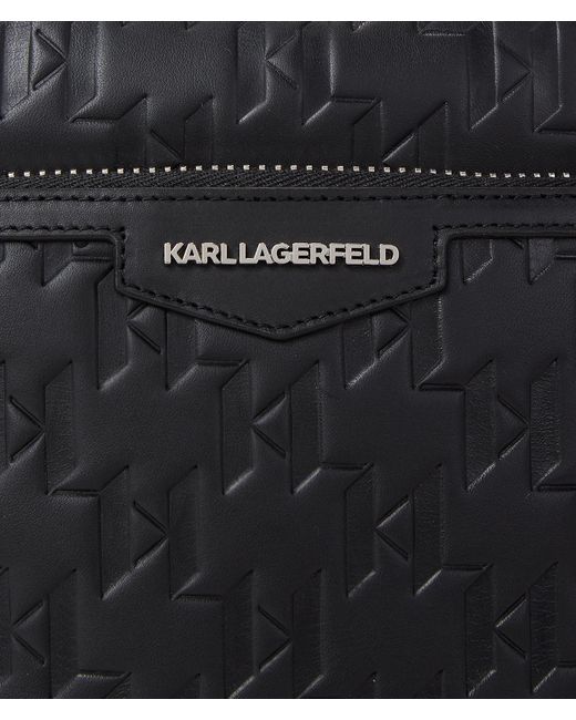Karl Lagerfeld Black K/loom Leather Sling Bag for men