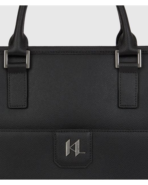 Karl Lagerfeld Black K/Monogram Leather Tote Bag for men