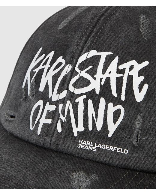 KL Jeans Black Washed Karl Quote Cap