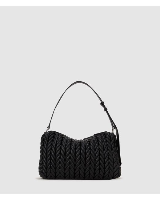 Karl Lagerfeld Black K/Weave Medium Shoulder Bag