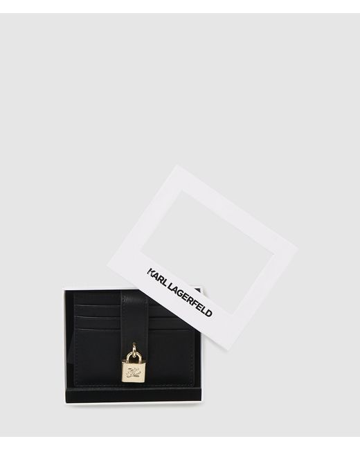 Karl Lagerfeld Black K/Autograph Padlock Cardholder