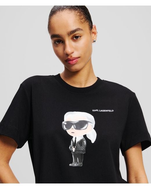 Karl Lagerfeld Black Ikon Aquarelle T-Shirt