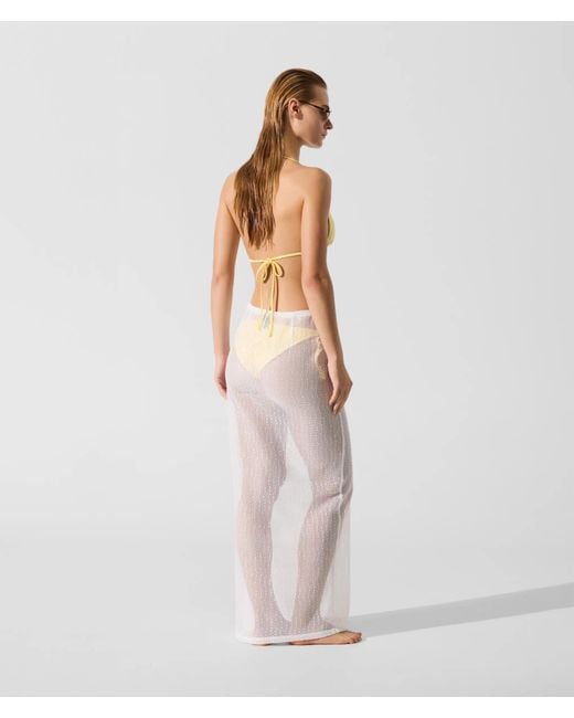 Karl Lagerfeld White Signature Crochet Beach Skirt