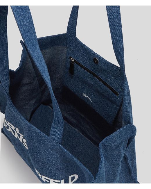 Karl Lagerfeld Blue Logo Denim Shopper