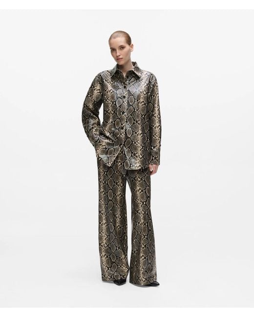 Karl Lagerfeld Multicolor Faux-Python Flared Pants