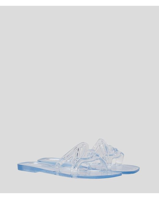 Karl Lagerfeld White Signature Jelly Sandals