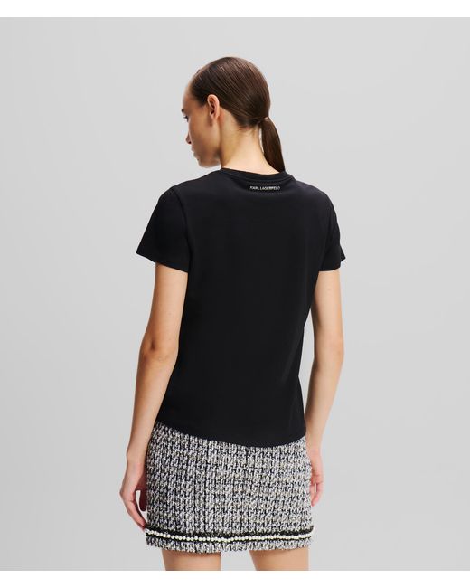 Karl Lagerfeld Black Bouclé Karl Signature T-shirt