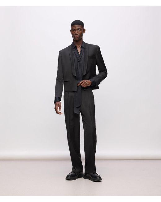 Karl Lagerfeld Black Kl Studio Satin Detail Pants for men