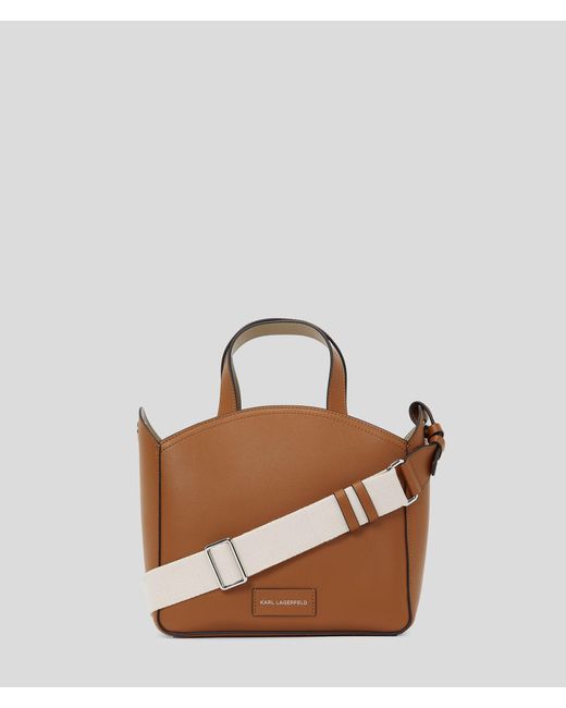 Karl Lagerfeld Brown K/Circle Perforated Small Tote Bag