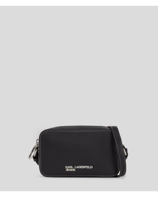 Karl Lagerfeld Black Kameratasche Mit Klj-Logo Aus Metall, Frau, Größe
