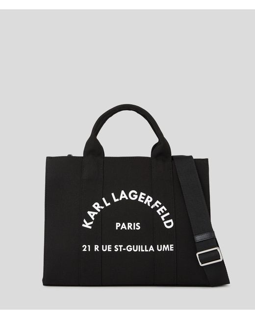 Karl Lagerfeld Black Rue St-guillaume Medium Square Tote Bag